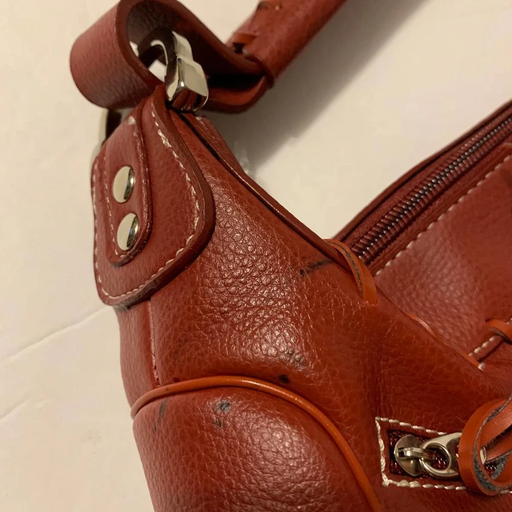 Red Pebbled Leather‎ Satchel NWOT